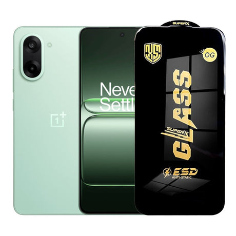 Folie protecție OnePlus Ace 5 Ultra din sticlă securizată ESD, 0.35 mm, margini negre, vedere frontală