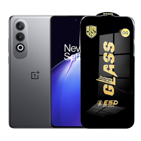 Folie sticlă securizată ESD pentru OnePlus Nord CE4, 0.35 mm, margini negre, vedere frontală