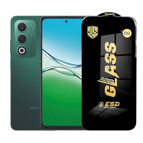 Folie sticlă securizată ESD pentru Oppo A5, 0.35 mm, margini negre, vedere frontală