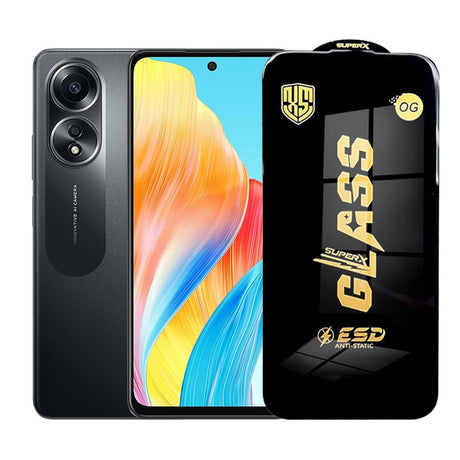 Folie de Protectie pentru Oppo A58, Vivimall, Sticla Securizata ESD, Margini Negre, Rezistenta la Zgirieturi, Antistatica, 0.35 mm, Transparenta - vivimall.ro