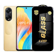 Folie protecție sticlă securizată ESD pentru Oppo F23, margini negre, 0.35 mm, vedere frontală