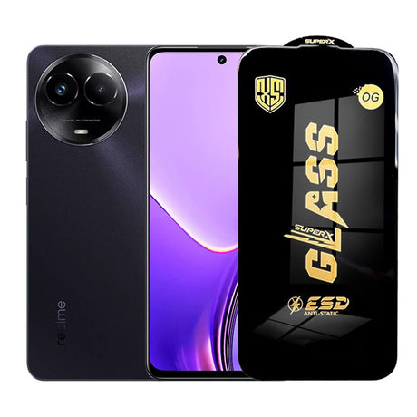 Folie de Protectie pentru Realme 11x, Vivimall, Sticla Securizata ESD, Margini Negre, Rezistenta la Zgirieturi, Antistatica, 0.35 mm, Transparenta - vivimall.ro