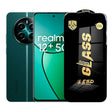 Folie sticlă securizată ESD pentru Realme 12+, margini negre, grosime 0,35 mm, vedere frontală