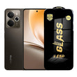 Folie sticlă securizată ESD pentru Realme 14, margini negre, grosime 0,35 mm – vedere frontală