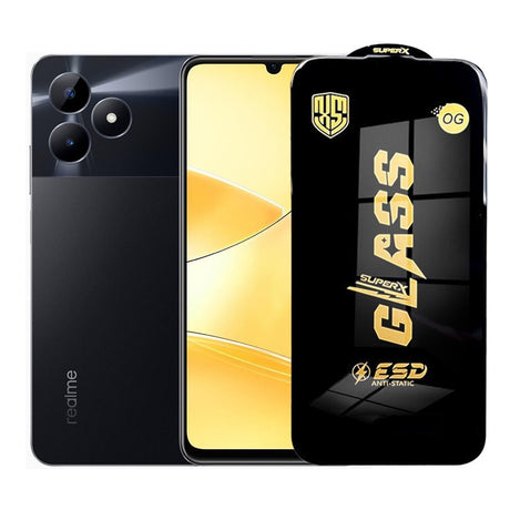 Folie de Protectie pentru Realme C51, Vivimall, Sticla Securizata ESD, Margini Negre, Rezistenta la Zgirieturi, Antistatica, 0.35 mm, Transparenta - vivimall.ro