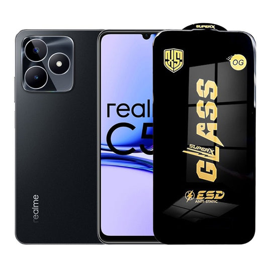 Folie de Protectie pentru Realme C53, Vivimall, Sticla Securizata ESD, Margini Negre, Rezistenta la Zgirieturi, Antistatica, 0.35 mm, Transparenta - vivimall.ro