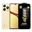 Folie sticlă securizată ESD pentru Realme C61, margini negre, 0.35 mm, vedere frontală