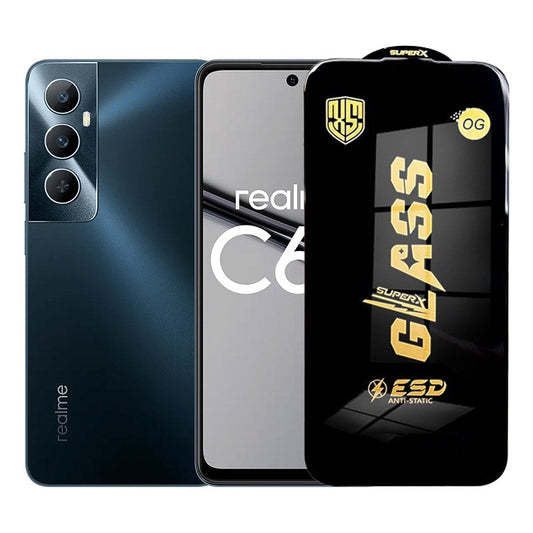 Folie de Protectie pentru Realme C65, Vivimall, Sticla Securizata ESD, Margini Negre, Rezistenta la Zgirieturi, Antistatica, 0.35 mm, Transparenta - vivimall.ro