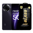 Folie sticlă securizată ESD pentru Realme Narzo 60x, grosime 0,35 mm, margini negre, vedere frontală