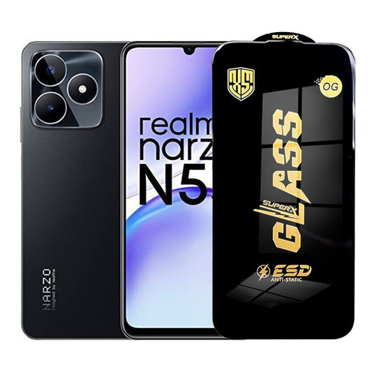 Folie de Protectie pentru Realme Narzo N53, Vivimall, Sticla Securizata ESD, Margini Negre, Rezistenta la Zgirieturi, Antistatica, 0.35 mm, Transparenta - vivimall.ro