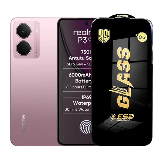 Folie de Protectie pentru Realme P3, Vivimall, Sticla Securizata ESD, Margini Negre, Rezistenta la Zgirieturi, Antistatica, 0.35 mm, Transparenta - vivimall.ro