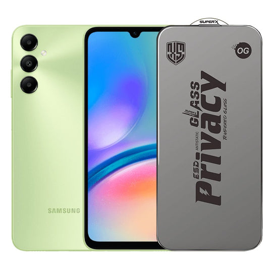 Folie de Protectie pentru Samsung Galaxy A05s, Vivimall, Sticla Securizata ESD Antistatica, Super-X Privacy OG, Margini Negre, 0.30 mm, Transparent Inchis - vivimall.ro