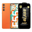 Folie sticlă securizată ESD pentru Samsung Galaxy F55, 0.35 mm, margini negre, vedere frontală