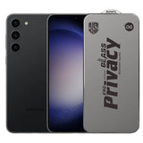 Folie de Protectie pentru Samsung Galaxy S23+, Vivimall, Sticla Securizata ESD Antistatica, Super-X Privacy OG, Margini Negre, 0.30 mm, Transparent Inchis - vivimall.ro