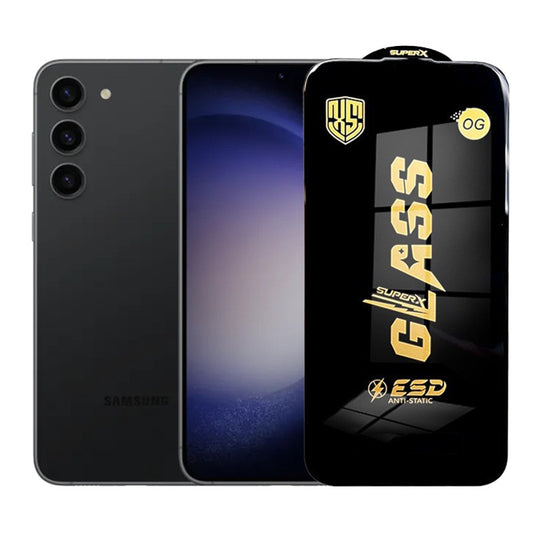 Folie de Protectie pentru Samsung Galaxy S23+, Vivimall, Sticla Securizata ESD, Margini Negre, Rezistenta la Zgirieturi, Antistatica, 0.35 mm, Transparenta - vivimall.ro