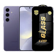 Folie sticlă securizată ESD pentru Samsung Galaxy S24, grosime 0.35 mm, margini negre, vedere frontală