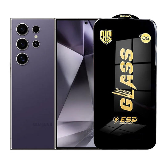 Folie de Protectie pentru Samsung Galaxy S24 Ultra, Vivimall, Sticla Securizata ESD, Margini Negre, Rezistenta la Zgirieturi, Antistatica, 0.35 mm, Transparenta - vivimall.ro