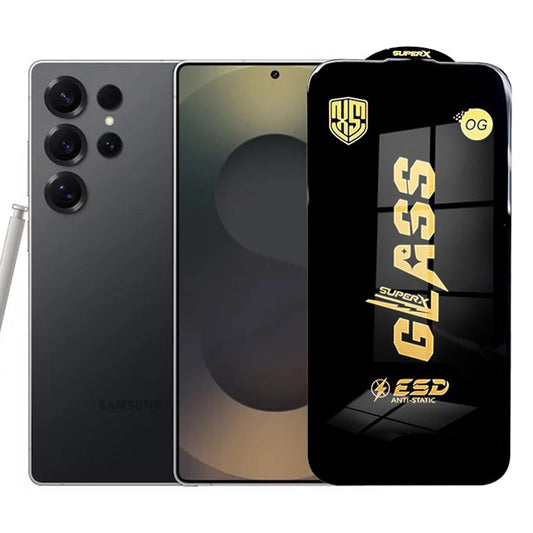 Folie de Protectie pentru Samsung Galaxy S25 Ultra, Vivimall, Sticla Securizata ESD, Margini Negre, Rezistenta la Zgirieturi, Antistatica, 0.35 mm, Transparenta - vivimall.ro