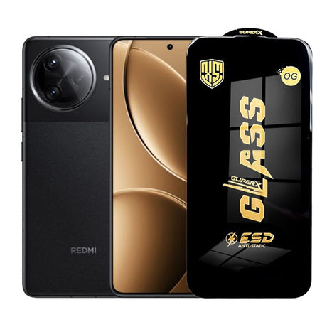 Folie sticlă securizată ESD pentru Xiaomi Redmi K80 Pro, 0,35 mm, margini negre – vedere frontală