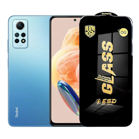 Folie sticlă securizată ESD pentru Xiaomi Redmi Note 12 Pro, 0.35 mm, margini negre, vedere frontală