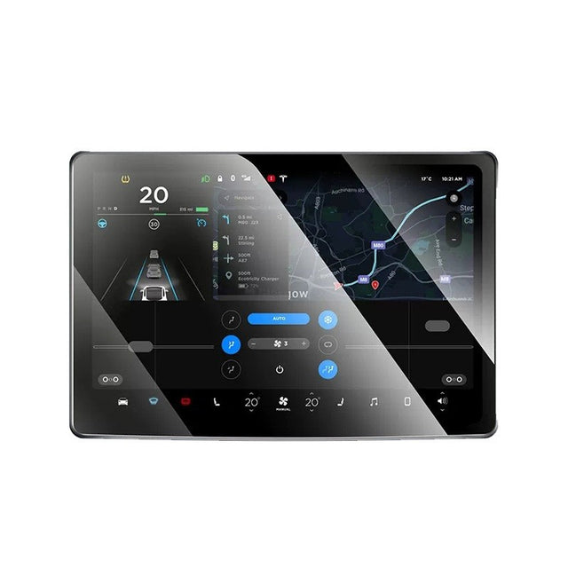 Folie de Sticla Securizata, Vivimall, Compatibila cu Tesla Model 3 / Tesla Model Y, Ecran Frontal, 4K Ultra HD, Anti-amprenta, 2.5D, Transparent - vivimall.ro