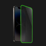 Pachet folie sticlă Vivimall Luminous verde pentru iPhone 15, conținut cutie 11x11x3 cm