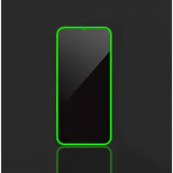 Folie de Sticla Securizata pentru Apple iPhone 15, Vivimall, Luminous, Margine Fosforescenta Neon din Silicon, Mat, Anti-Amprenta, Protectie Completa, 9H, Verde - vivimall.ro