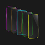 Folie sticlă securizată iPhone 15 Vivimall Luminous roz mat, acoperire full screen, vedere spate