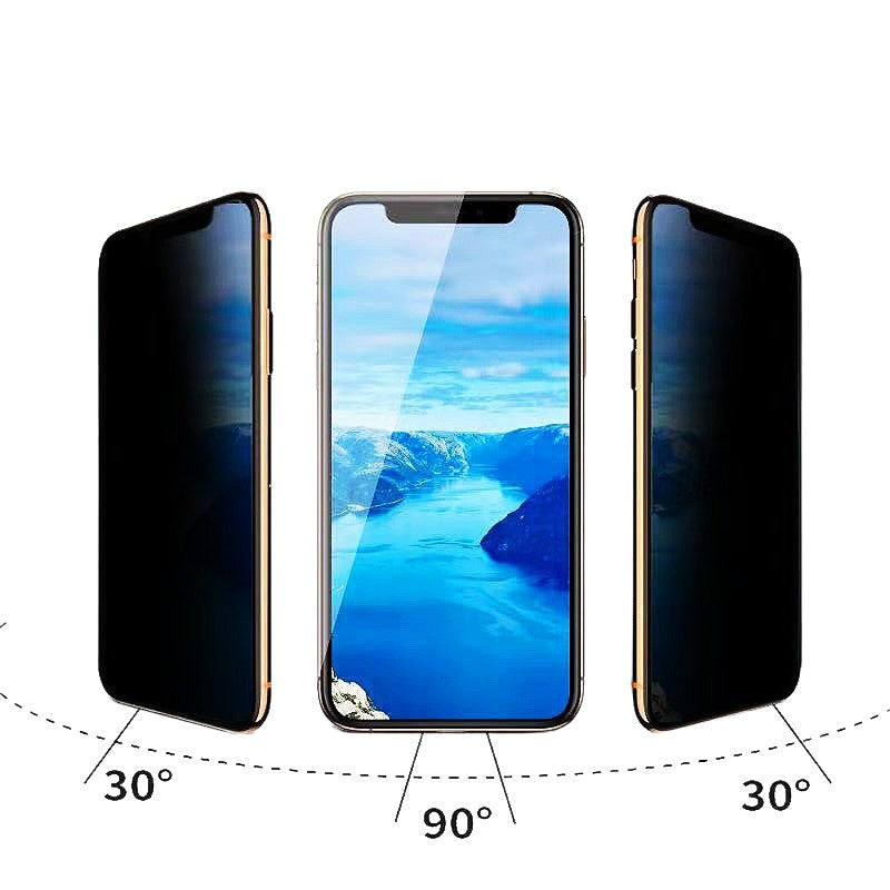 Detaliu strat oleofob folie privacy Vivimall iPhone 15, finisaj lucios anti-amprentă