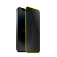 Folie sticlă securizată iPhone 15 Pro Vivimall Luminous, margine fosforescentă neon galben, vedere frontală