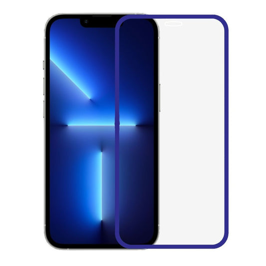 Folie de Sticla Securizata pentru Apple iPhone 15 Pro, Vivimall, Luminous, Margine Fosforescenta Neon din Silicon, Mat, Anti-Amprenta, Protectie Completa, 9H, Albastru - vivimall.ro