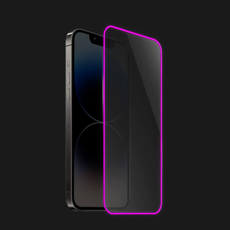Folie iPhone 15 Pro Max Luminous strălucind în întuneric, efect fosforescent violet activ