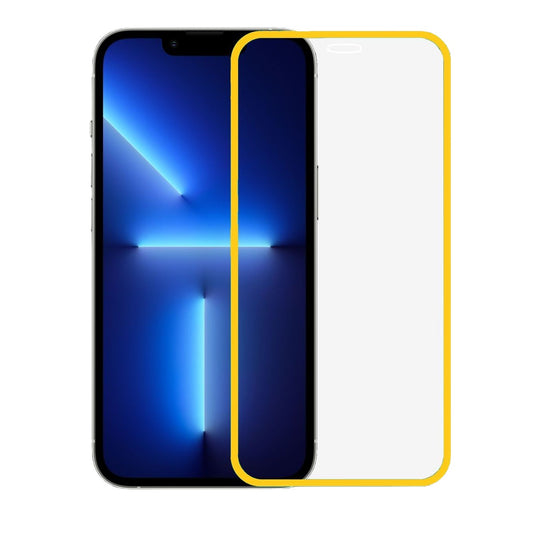 Folie de Sticla Securizata pentru Apple iPhone 15 Pro Max, Vivimall, Luminous, Margine Fosforescenta Neon din Silicon, Mat, Anti-Amprenta, Protectie Completa, 9H, Portocaliu - vivimall.ro