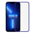 Folie sticlă securizată iPhone 15 Pro Max Vivimall Luminous, margine neon albastru, vedere frontală