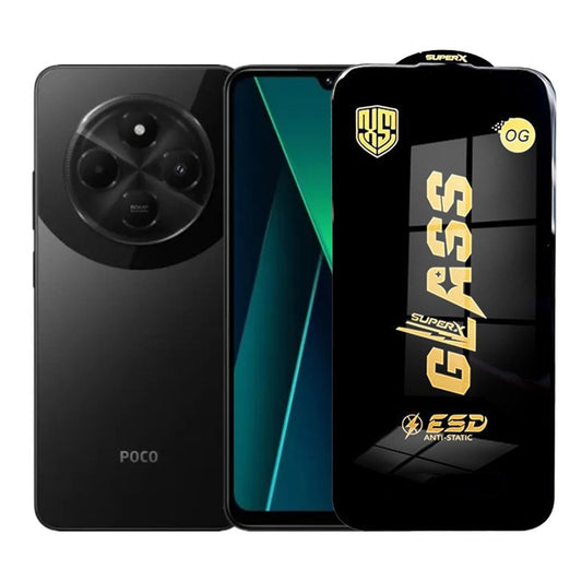 Folie de Protectie pentru Xiaomi Poco C75, Vivimall, Sticla Securizata ESD, Margini Negre, Rezistenta la Zgirieturi, Antistatica, 0.35 mm, Transparenta - vivimall.ro