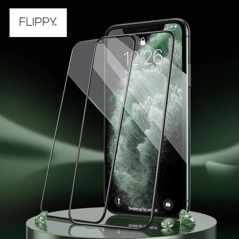 Folie de Protectie, Flippy, compatibila cu Apple iPhone 14 Pro Max, Electrostatica, Sticla Securizata, Top Glass, Anti-static, Negru - vivimall.ro