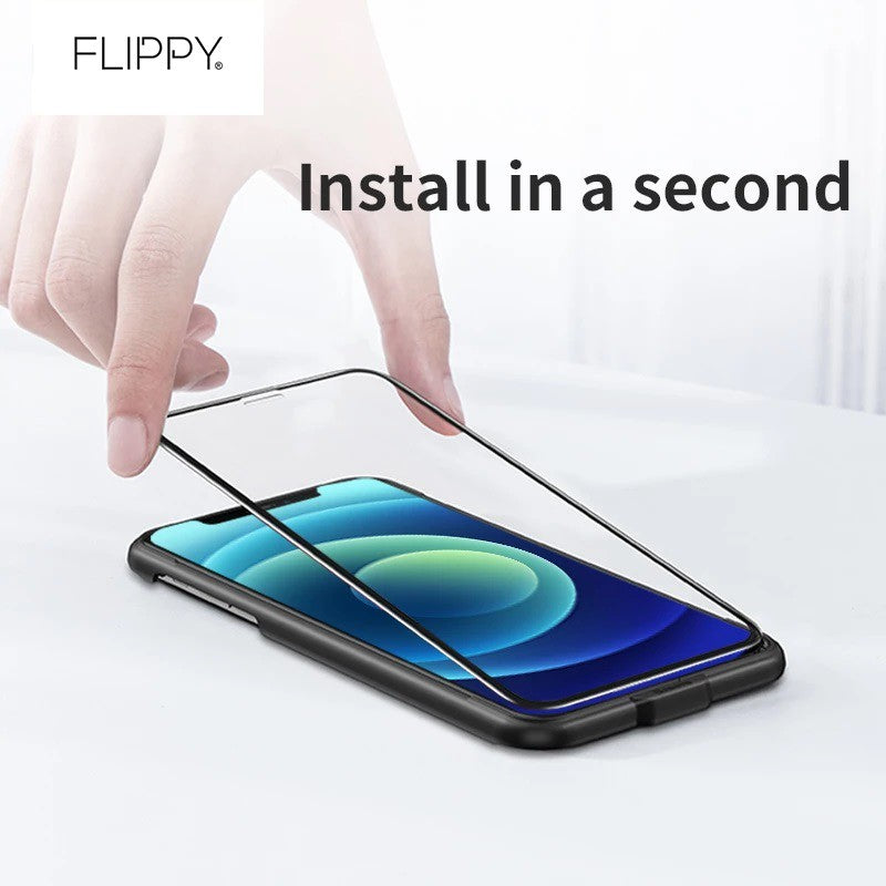 Folie de Protectie, Flippy, compatibila cu Apple iPhone 14 Pro Max, Electrostatica, Sticla Securizata, Top Glass, Anti-static, Negru - vivimall.ro