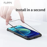 Folie de Protectie, Flippy, compatibila cu Apple iPhone 14 Pro Max, Electrostatica, Sticla Securizata, Top Glass, Anti-static, Negru - vivimall.ro