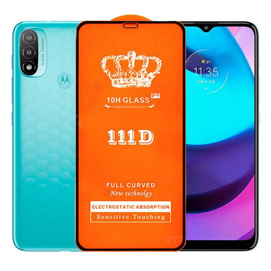 Folie Securizata pentru Motorola Moto E20, Vivimall, Sticla de Protectie Compatibila cu Motorola Moto E20, Full Cover 111D, 10H GLASS, Margini Negre, Transparenta - vivimall.ro