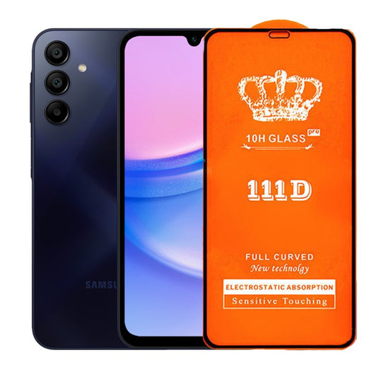 Folie Securizata pentru Samsung A15 4G, Vivimall, Sticla de Protectie Compatibila cu Samsung A15 4G, Full Cover 111D, 10H GLASS, Margini Negre, Transparenta - vivimall.ro