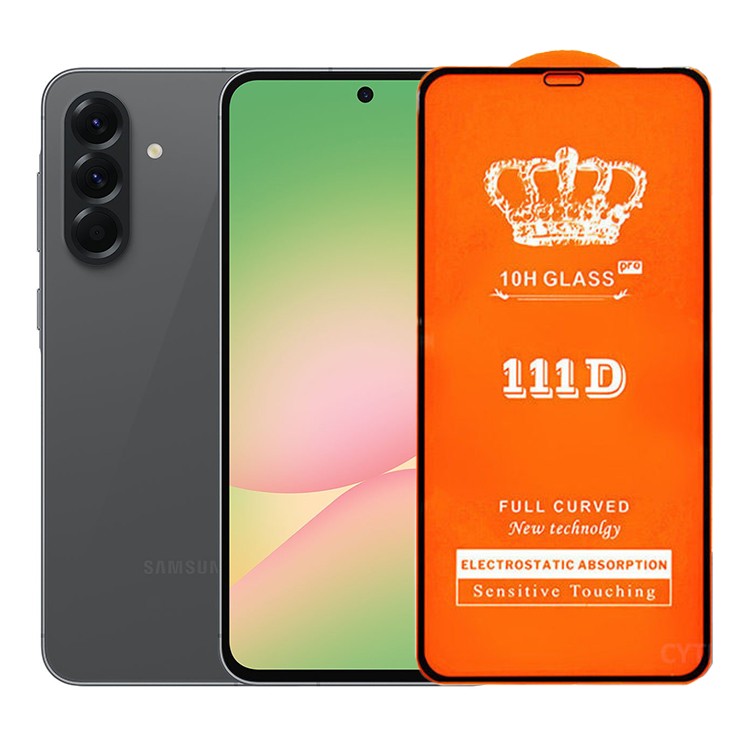 Folie Securizata pentru Samsung Galaxy A56, Flippy, Sticla de Protectie Compatibila cu Samsung Galaxy A56, Full Cover 111D, 10H GLASS, Margini Negre, Transparenta - vivimall.ro