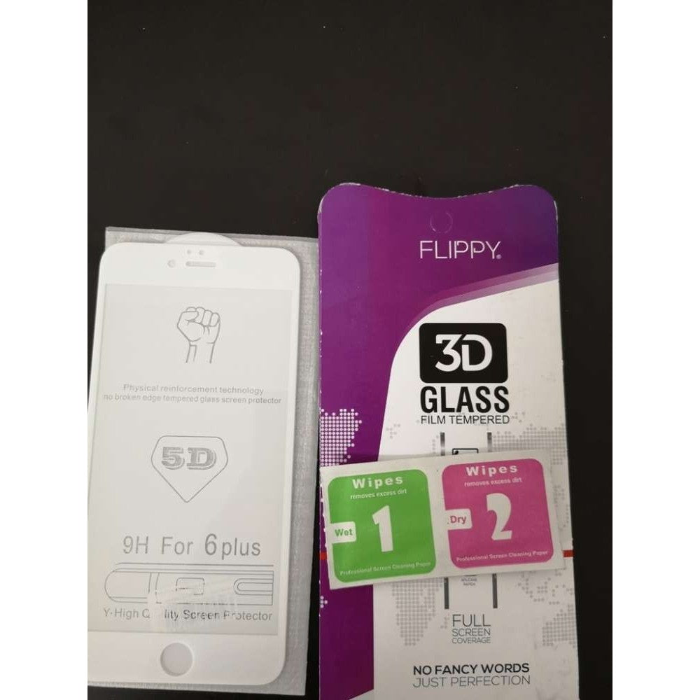 Folie Sticla Apple iPhone 6 Plus Flippy® 4D/5D Alb - vivimall.ro
