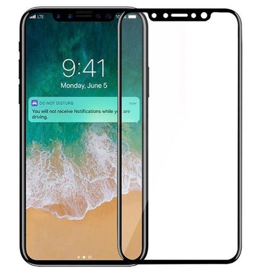 Folie Sticla Securizata Vivimall pentru Apple iPhone X Full Face, 9H, Negru - vivimall.ro