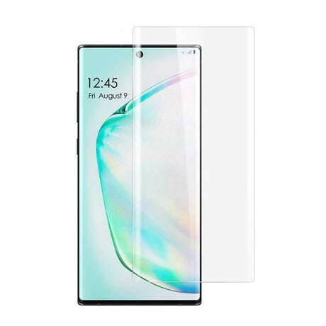 Folie Sticla Securizata Flippy, 9H, Transparenta HD, pentru pentru Curbata compatibila cu Samsung Galaxy Note 10 Plus, Transparent - vivimall.ro
