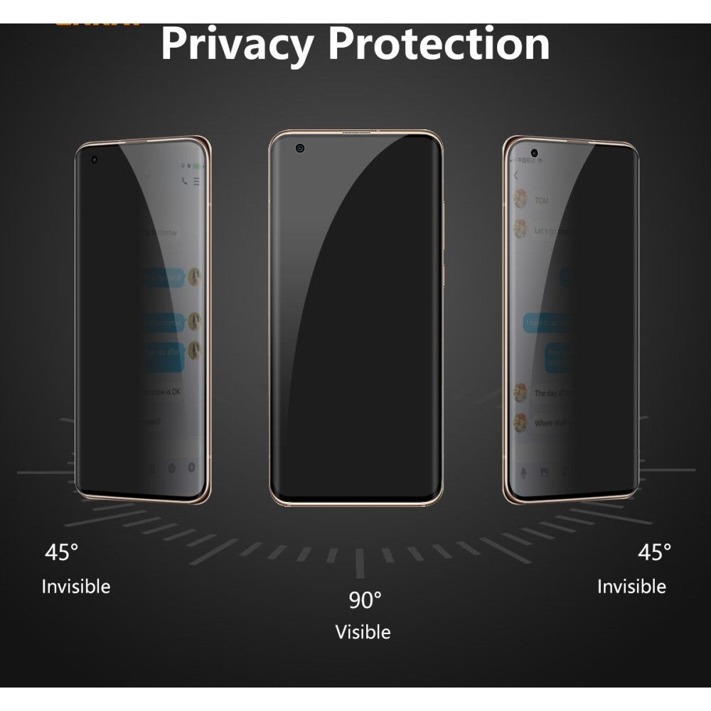 Folie Sticla curbata securizata Flippy compatibila cu Samsung S21 Ultra Full Glue Privacy Negru - vivimall.ro