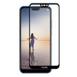 Folie sticlă 111D pentru Huawei P20 Lite, culoare neagră, vedere frontală cu ecran acoperit complet