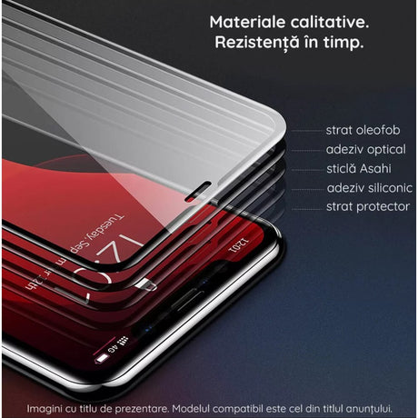 Folie Sticla Flippy® compatibila cu Huawei Y90 111D Negru - vivimall.ro