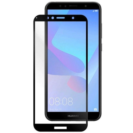 Folie Sticla Vivimall pentru Huawei Y6 2018 Full Glue Negru - vivimall.ro