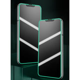 Folie Sticla Securizata Flippy,  Luminous, compatibila cu Apple iPhone 14 Pro, Margine fosforescenta verde - vivimall.ro
