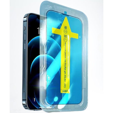 Folie sticla securizata cu sistem de montare usor si rapid Flippy pentru Apple iPhone 11 / XR, Transparent cu margini negre - vivimall.ro